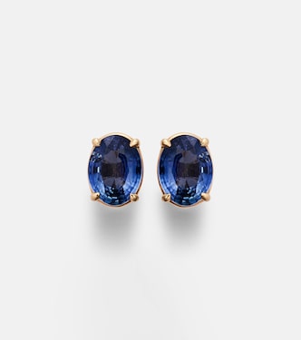 Boucles d'oreilles en or rose 18 ct et saphirs | Shay Jewelry