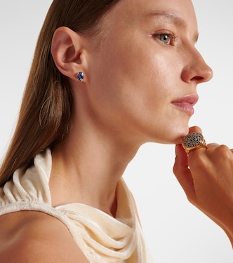 Boucles d'oreilles en or rose 18 ct et saphirs | Shay Jewelry