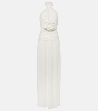 Guinevere floral-appliqué gown | Rebecca Vallance