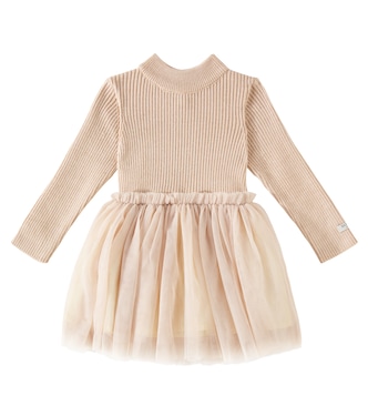 Baby Lotus wool-blend and tulle dress | Donsje