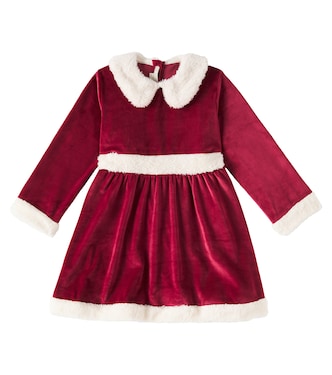 Kleid aus Samt mit Faux Fur | Konges Sløjd