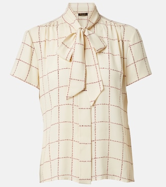 Camisa Febe de seda a cuadros  | Loro Piana