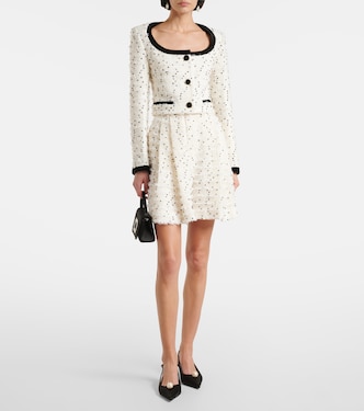 Polka-dot fringed wool-blend tweed jacket | Nina Ricci