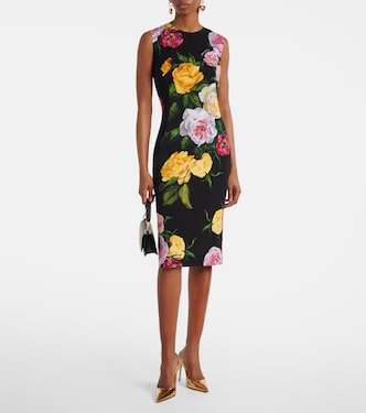 Floral silk-blend midi dress | Dolce&Gabbana