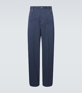 Wool and cotton drill wide-leg pants | Bottega Veneta