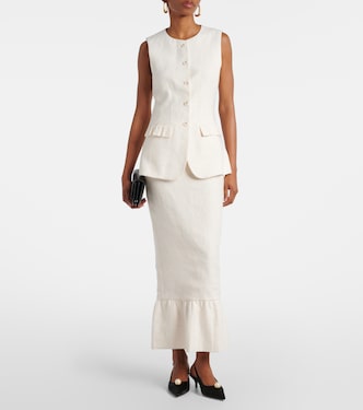 Matilda ruffled linen vest | Posse