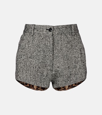 High-rise wool and cotton-blend shorts | Dolce&Gabbana