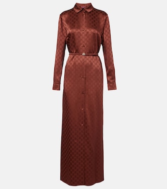 GG satin shirt dress | Gucci