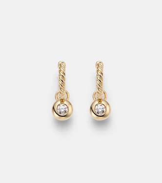 Ohrringe Petite Cable aus 18kt Gelbgold mit Diamanten | David Yurman