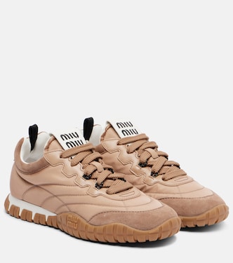 Suede-trimmed sneakers | Miu Miu