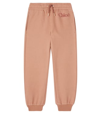 Pantalon de survêtement en coton à logo | Chloé Kids