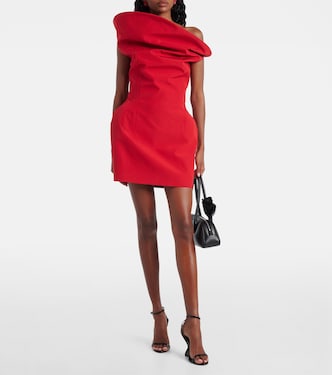 Asymmetric cotton-blend minidress | Magda Butrym