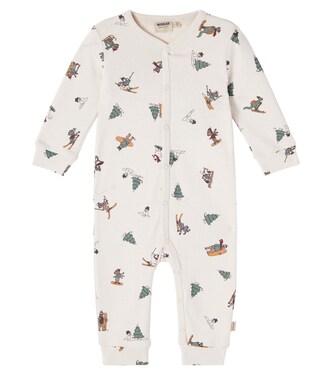 Baby Bendji printed cotton playsuit | Wheat