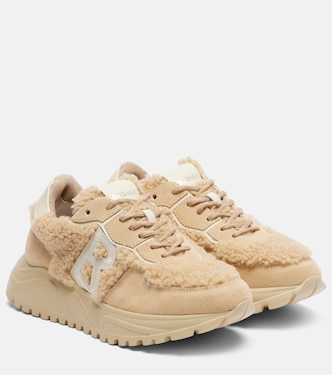 Malaga 27 suede-trimmed shearling platform sneakers | Bogner