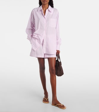 엠브로이더리 스트라이프 코튼 포플린 쇼츠 | Hunza G