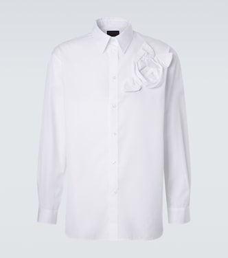 Floral-appliqué cotton poplin shirt | Simone Rocha