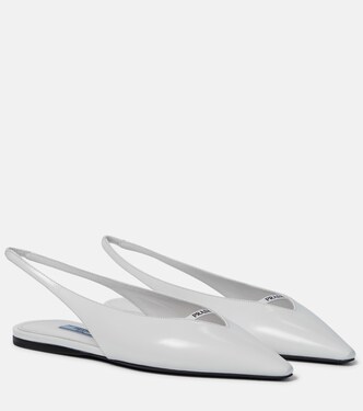 Leather slingback flats | Prada