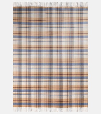 Checked fringed cashmere twill blanket | Gabriela Hearst