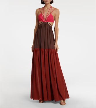 Vestido largo de algodón con abertura | Nensi Dojaka