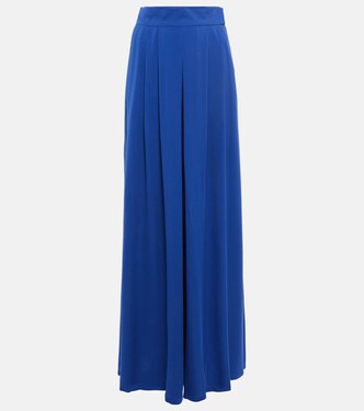 High-rise pleated silk wide-leg pants | Max Mara