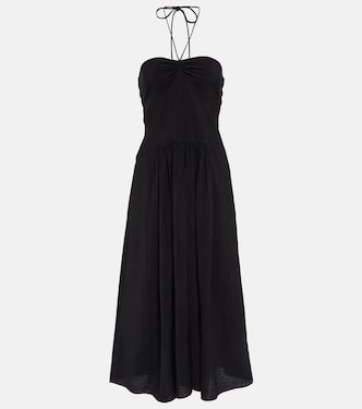 Ruched halterneck voile midi dress | Vince