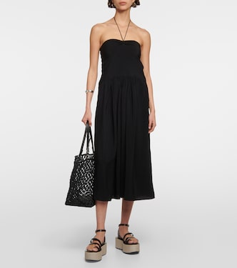 Vestido midi de gasa fruncido | Vince