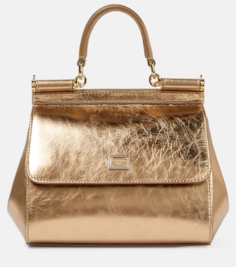 Sicily Small metallic leather tote bag | Dolce&Gabbana