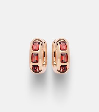 Orecchini Iconica in oro rosa 18kt con granati piropo | Pomellato