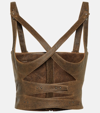 x KNWLS cutout leather bustier | Jean Paul Gaultier