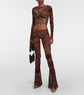 x KNWLS - Bustier in pelle con cut-out | Jean Paul Gaultier