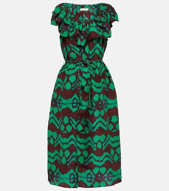 Robe midi Anora en soie imprimée | Ulla Johnson