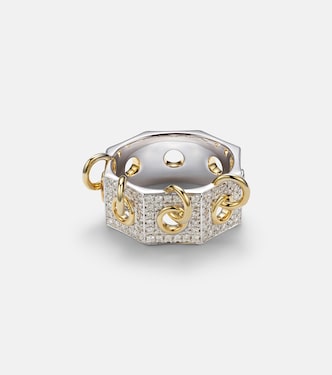 Anello Eyet in oro 14kt con diamanti | Rainbow K