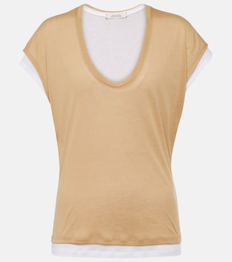 Layered cotton-blend jersey T-shirt | Dorothee Schumacher