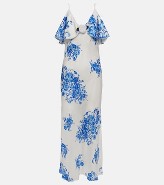 Abito sottoveste in seta a fiori | Rodarte