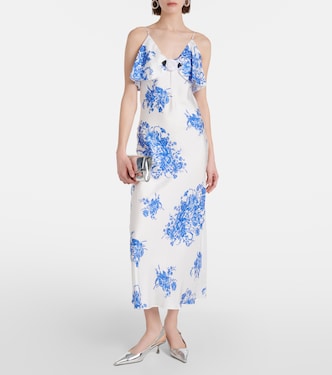 Abito sottoveste in seta a fiori | Rodarte