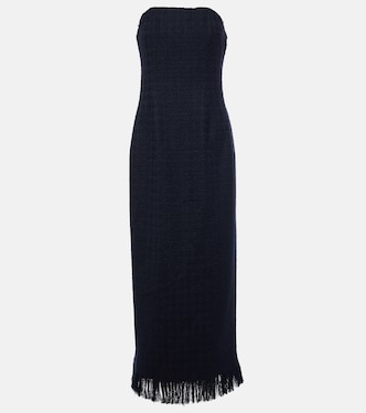 Tweed wool and mohair-blend bustier dress | Oscar de la Renta