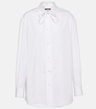 Bow-detail cotton poplin shirt | Gucci