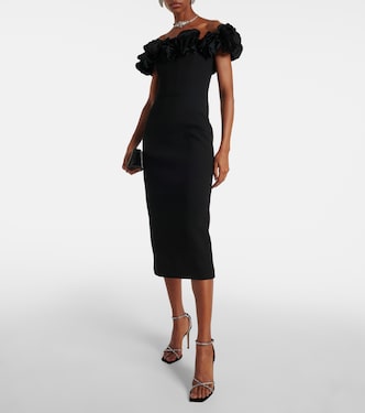Odetta floral-appliqué midi dress | Rebecca Vallance