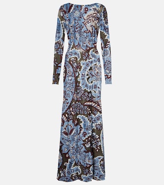 Vestido largo de jersey de crepé con paisley | Etro
