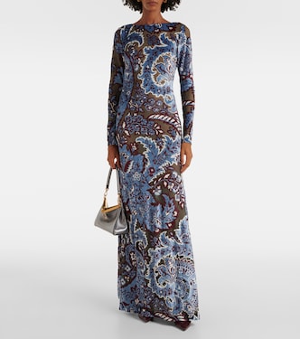 Vestido largo de jersey de crepé con paisley | Etro