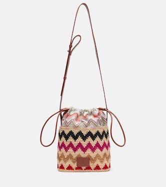 M号Zigzag锯齿图案酒椰叶纤维水桶包 | Missoni