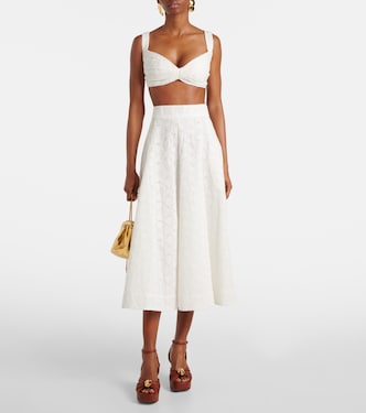 Brassière Crush Embroidered en lin | Zimmermann