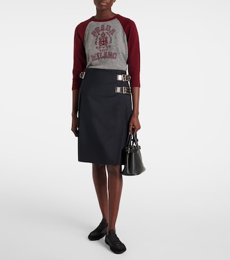 Gonna midi in mohair e lana | Prada