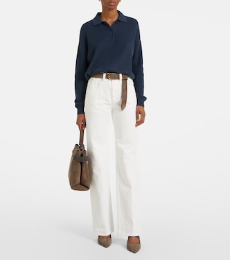 Jeans anchos de tiro medio | Brunello Cucinelli