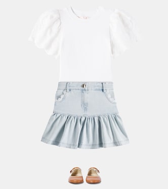 Gonna in denim con pizzo | Petite Amalie  
