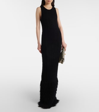 Abito lungo Fiore in seta e cashmere | Khaite