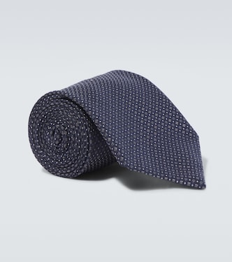 Printed silk tie | Brioni