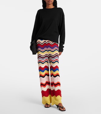Weite Hose Chevron aus Häkelstrick | La DoubleJ