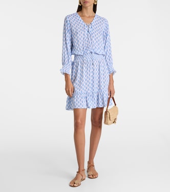 La Croisette printed shirred minidress | Heidi Klein