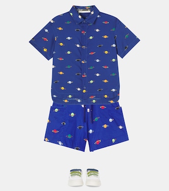 V-90 suede-trimmed leather sneakers | Veja Kids